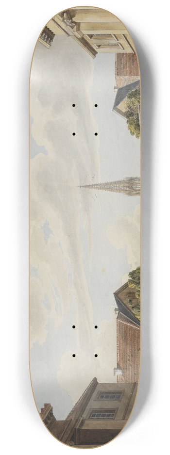 Carl Ludwig Frommel - Blick von der Zhringer Vorstadt in die Stadtmitte von Freiburg 8.25 inch art skate deck
