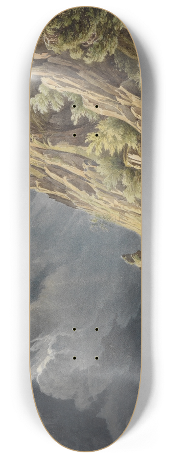 Carl Ludwig Frommel - Burg Rheinstein bei Gewitter 8.25 inch art skate deck