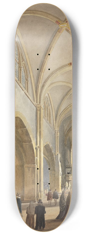 Carl Ludwig Frommel - Das Innere der Schlokirche St. Michael in Pforzheim 8.25 inch art skate deck