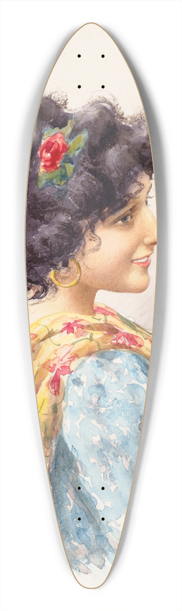 Eugen von Blaas - An Italian Beauty 39.3 inch art pintail longboard deck
