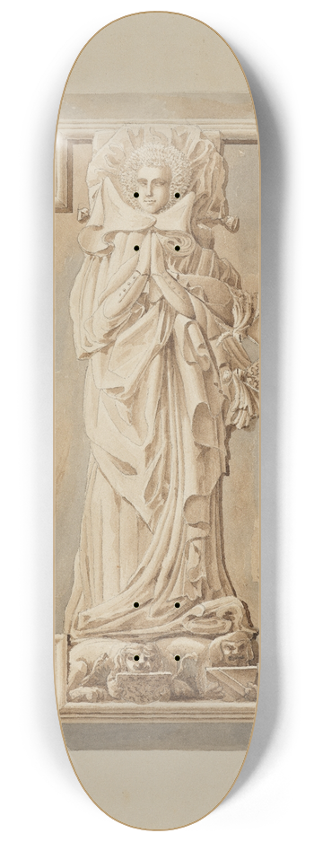 Carl Ludwig Frommel - Rtteln, Dorfkirche; Grabmal der Markgrfin Anna, geb. Grfin von Freiburg, zweite Gemahlin Rudolfs III., gest. 1409 8.25 inch art skate deck