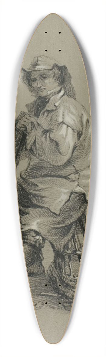 Eugne Blery - Fisherman Seated on Lobster Pot 39.3 inch art pintail longboard deck