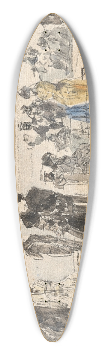 Eugne Boudin - Crinolines sur la plage 39.3 inch art pintail longboard deck