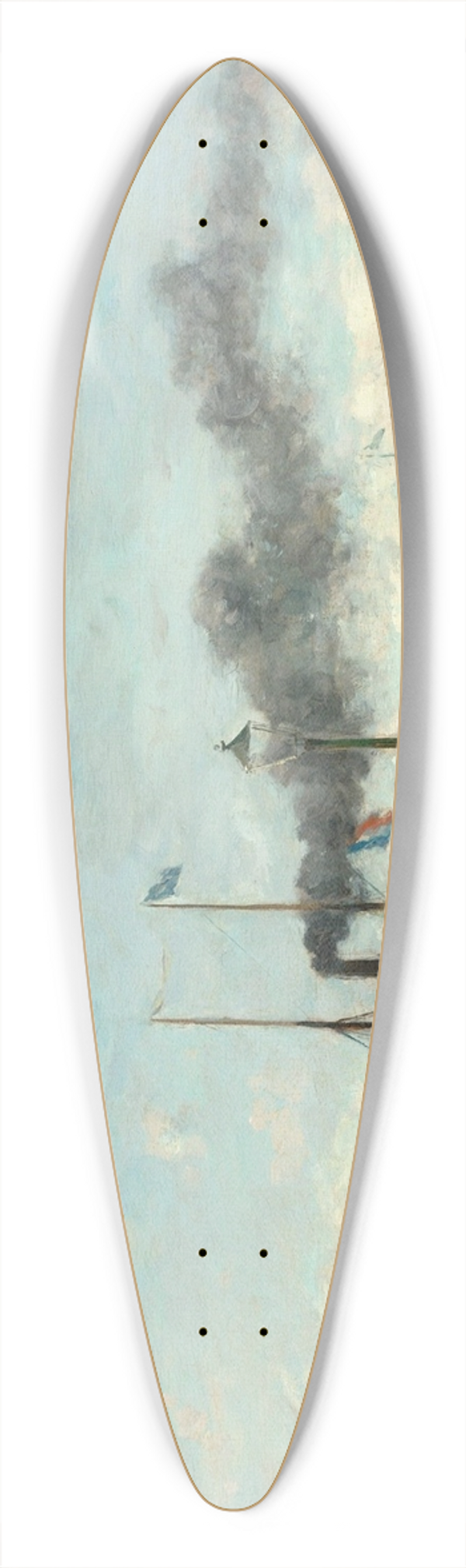 Eugne Boudin - Jetty and Wharf at Trouville 39.3 inch art pintail longboard deck