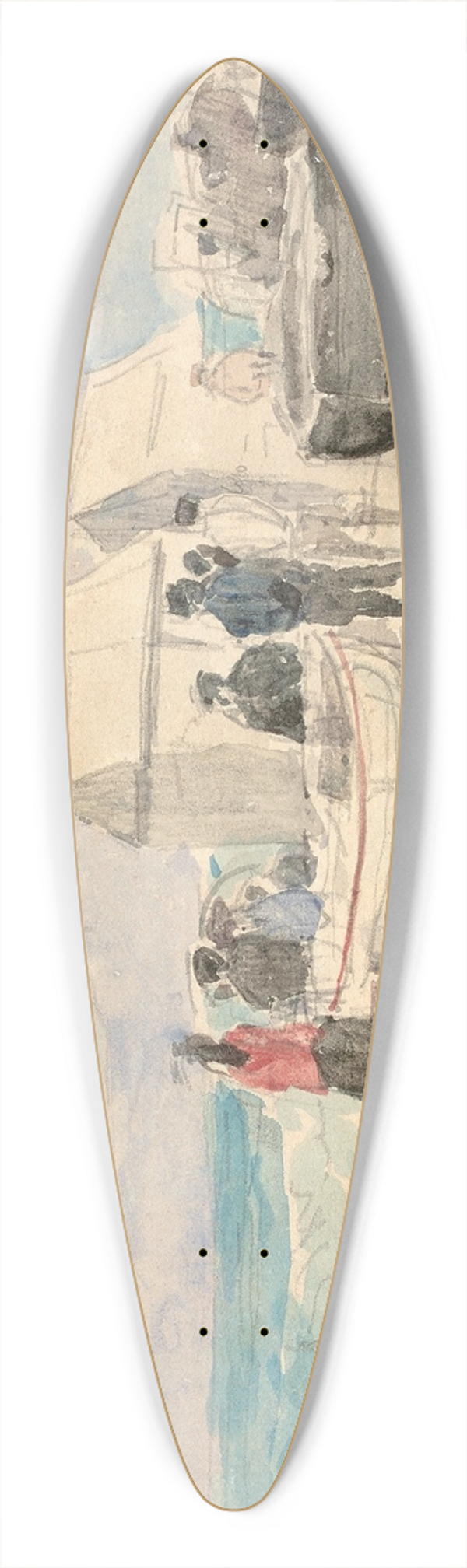Eugne Boudin - Les canots sur la plage  Trouville 39.3 inch art pintail longboard deck