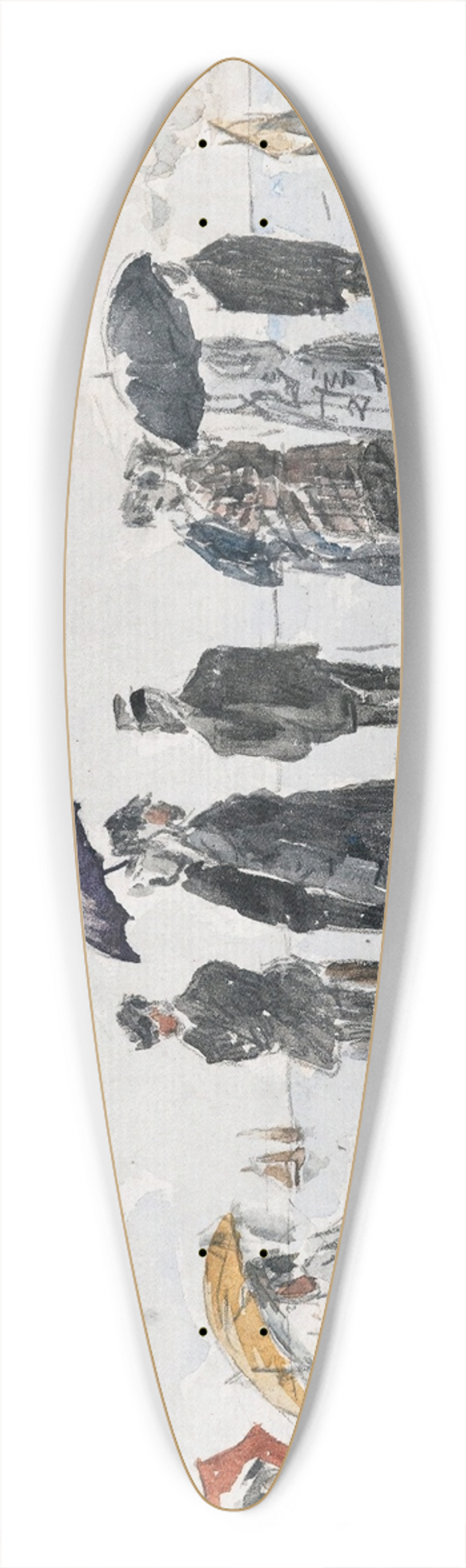 Eugne Boudin - Les Crinolines 39.3 inch art pintail longboard deck