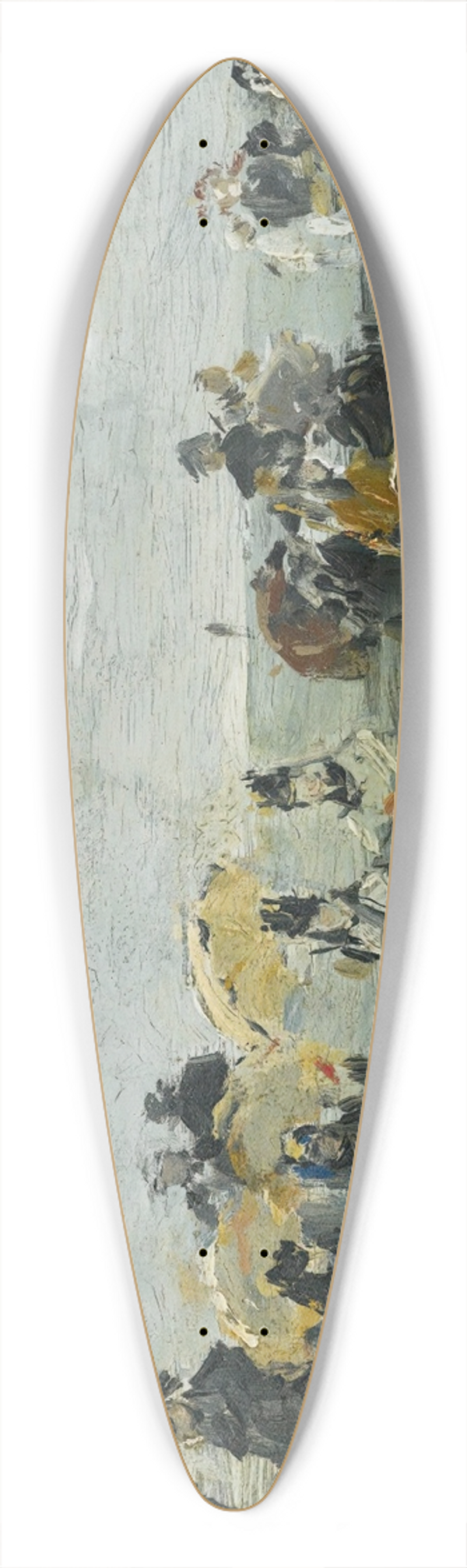 Eugne Boudin - Scne De Plage  Trouville 39.3 inch art pintail longboard deck