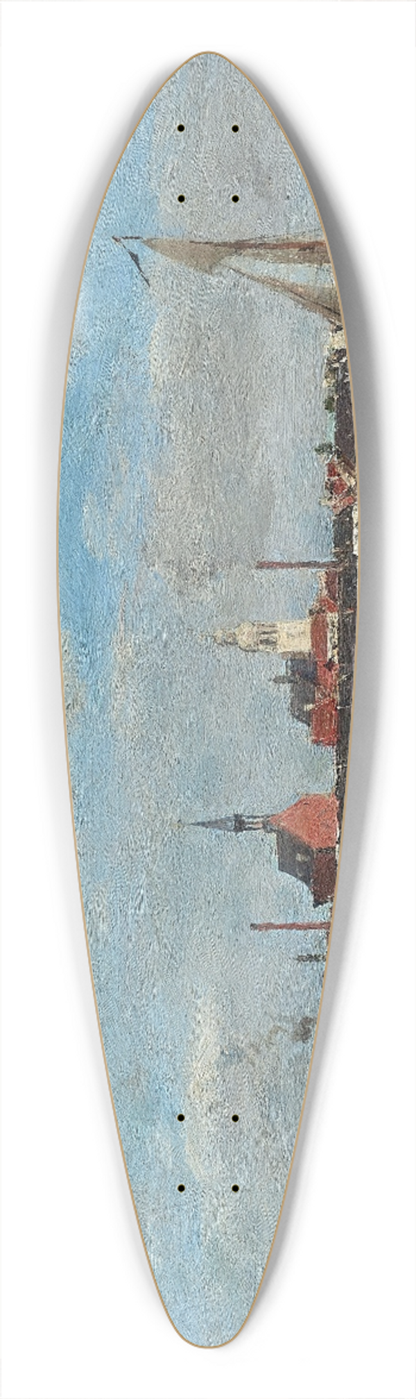 Eugne Boudin - The Quay at Antwerp 39.3 inch art pintail longboard deck