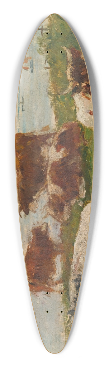 Eugne Boudin - Vaches Au Pr Au Bord De La Me 39.3 inch art pintail longboard deck