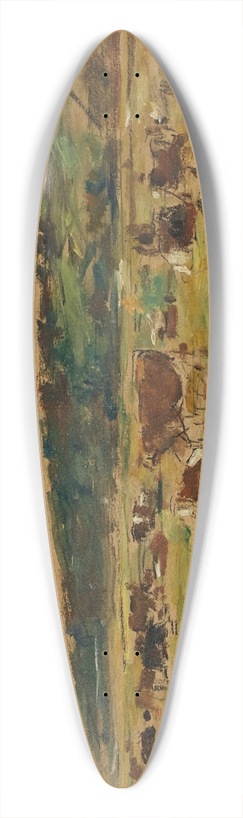 Eugne Boudin - Vaches au pturage 39.3 inch art pintail longboard deck