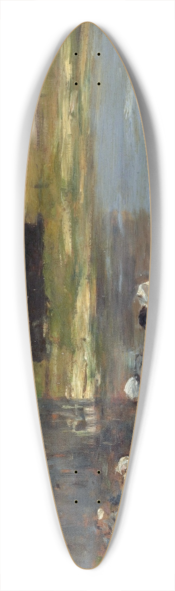 Eugne Boudin - Washerwomen at the Edge of the Pond 39.3 inch art pintail longboard deck