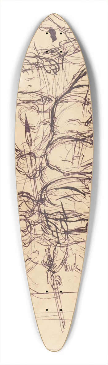Eugne Delacroix - Charioteers 39.3 inch art pintail longboard deck