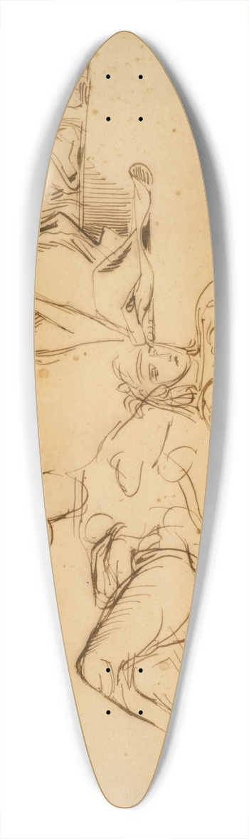 Eugne Delacroix - Justice, War, Agriculture, and Industry, Studies for the Palais Bourbon,Paris 39.3 inch art pintail longboard deck
