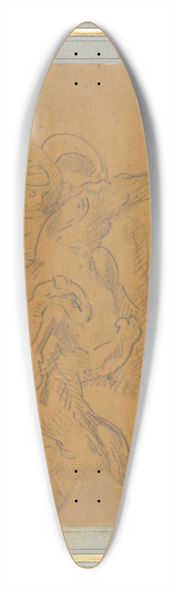 Eugne Delacroix - Lion Attacking a Horse with Rider (Sketch for The TigerHunt) 39.3 inch art pintail longboard deck