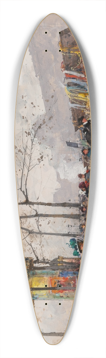 Eugne Galien-Laloue - Quai Voltaire 39.3 inch art pintail longboard deck