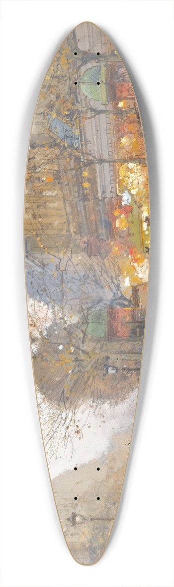 Eugne Galien-Laloue - Theatre Du Gymnase, Boulevard De Bonne-Nouvelle 39.3 inch art pintail longboard deck