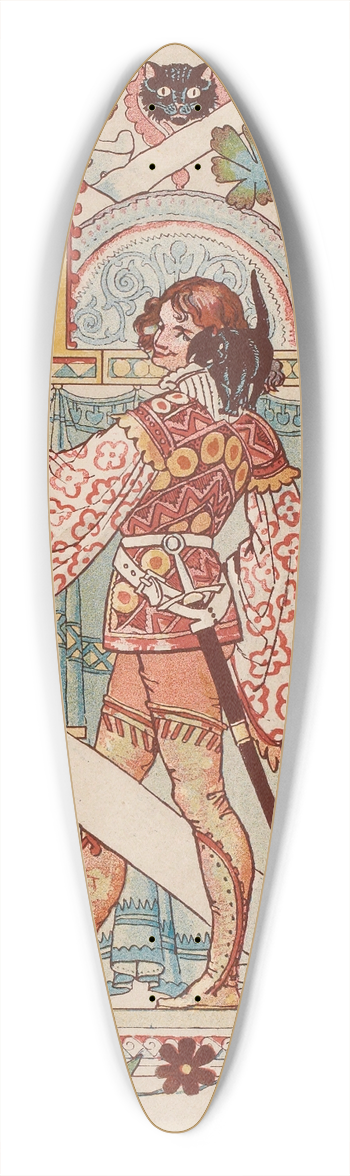 Eugne Grasset - Chevalier inscrit dans une enluminure 39.3 inch art pintail longboard deck
