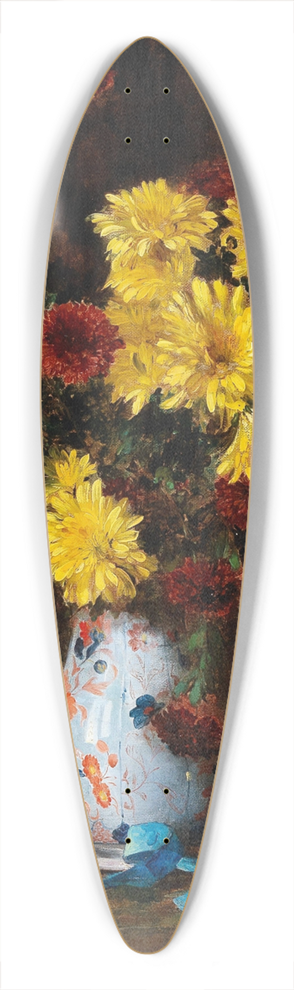 Eugne Henri Cauchois - Bouquet of Asters in a Vase 39.3 inch art pintail longboard deck