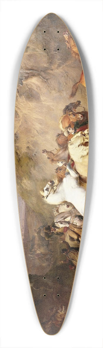 Eugne Joseph Verboeckhoven - Hungry Wolves Attacking a Party of Riders 39.3 inch art pintail longboard deck