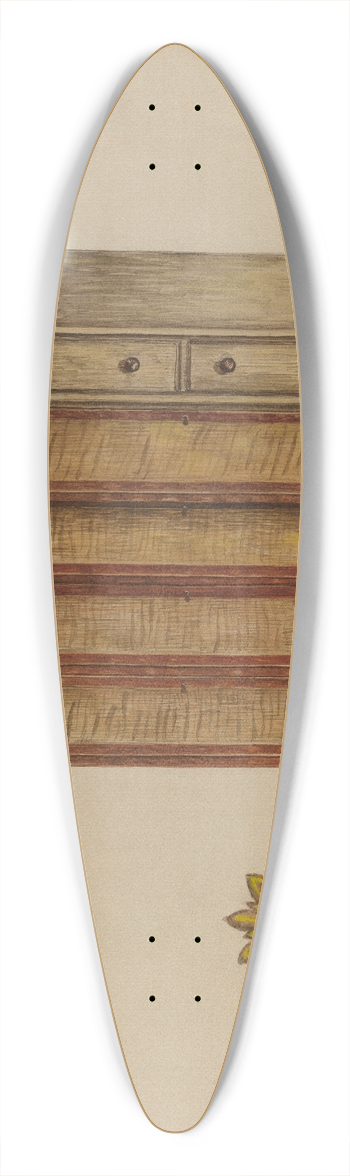 Eva Wilson - Chest-Mahogany, Pine & Maple 39.3 inch art pintail longboard deck