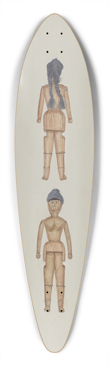 Evelyn Bailey - Wooden Doll 39.3 inch art pintail longboard deck