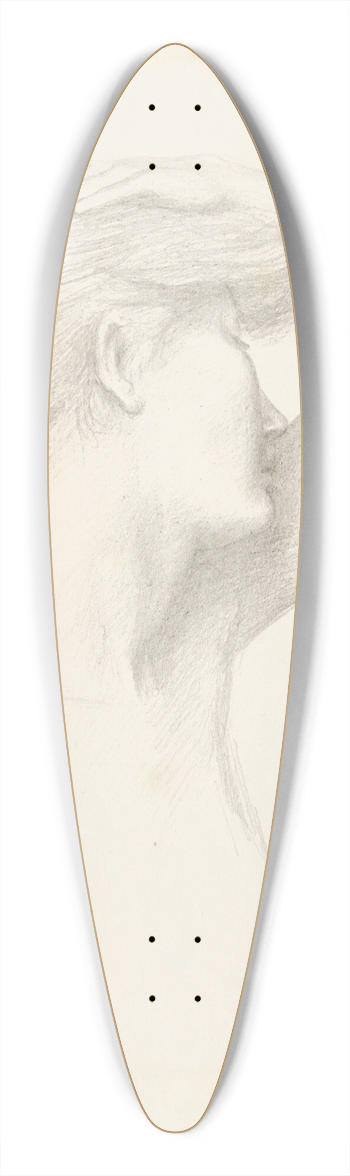 Evelyn De Morgan - Study For Luna 39.3 inch art pintail longboard deck