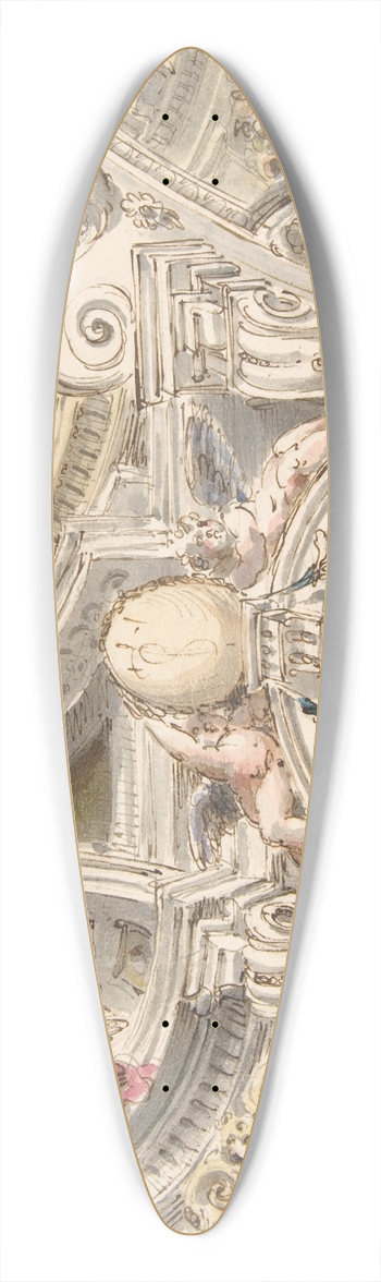 Faustino Trebbi - Design for a Ceiling 39.3 inch art pintail longboard deck