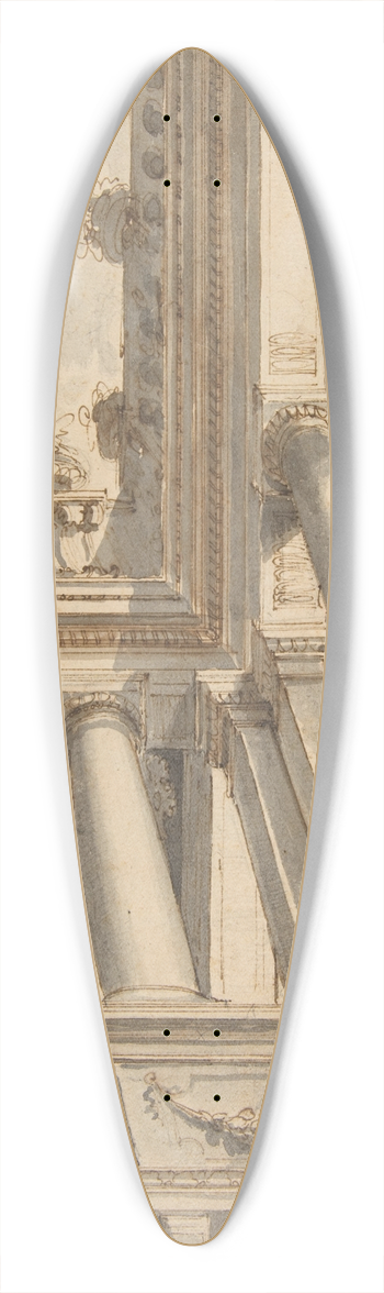 Faustino Trebbi - Design for a Trompe LOeil Ceiling with a Loggia 39.3 inch art pintail longboard deck