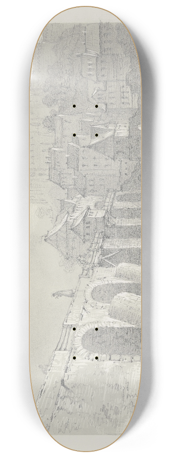 Carl Morgenstern - Stdtchen mit Schlo, an einem Flu gelegen 8.25 inch art skate deck