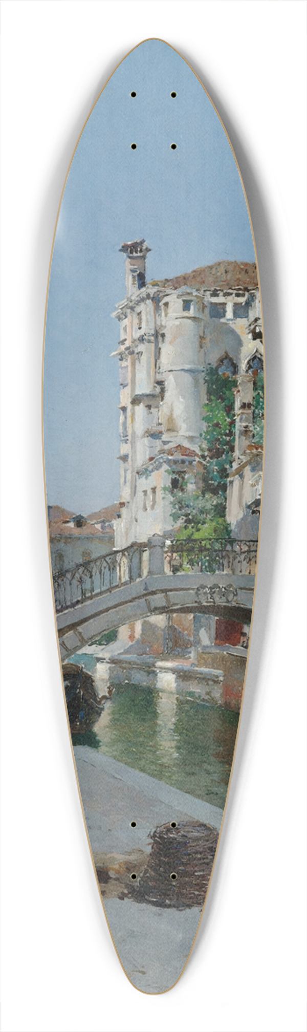 Federico del Campo - View of Venice 39.3 inch art pintail longboard deck