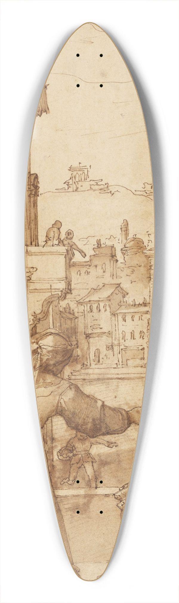 Federico Zuccaro - Taddeo Sent on an Errand by Calabreses Wife 39.3 inch art pintail longboard deck