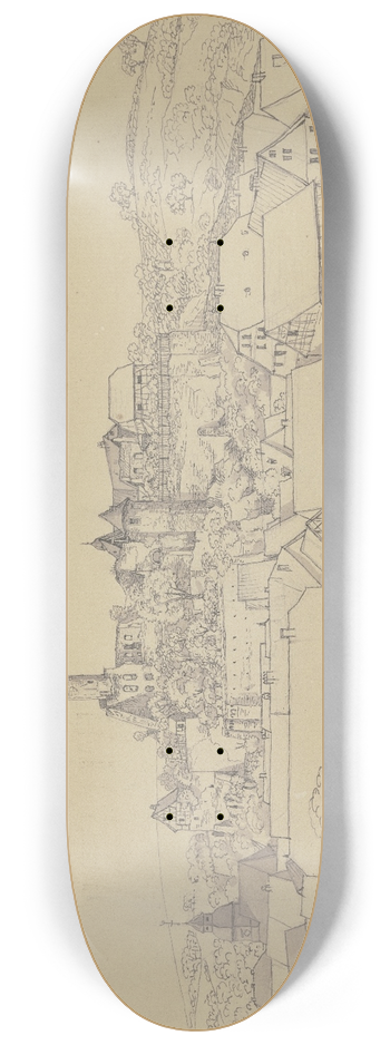 Carl Morgenstern - View of Eppstein with castle 8.25 inch art skate deck