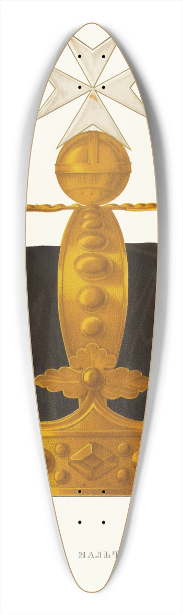 Fedor Grigoryevich Solntsev - Korona maltiiskaia 39.3 inch art pintail longboard deck