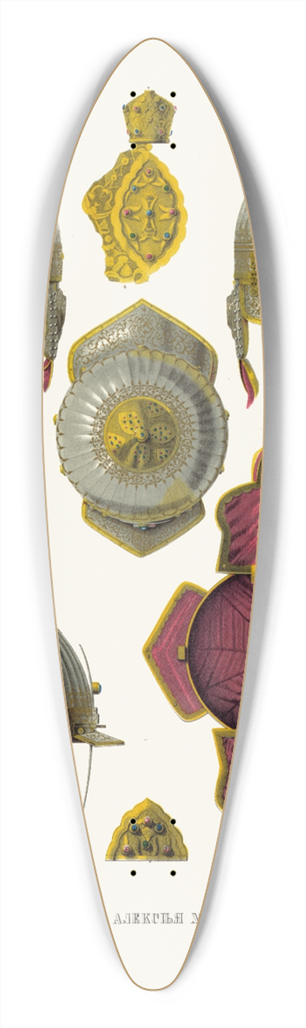 Fedor Grigoryevich Solntsev - Shlem tsaria Alekseia Mikhailovicha 39.3 inch art pintail longboard deck