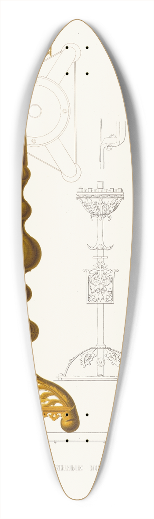 Fedor Grigoryevich Solntsev - Tri starinnie podsvechnika 39.3 inch art pintail longboard deck