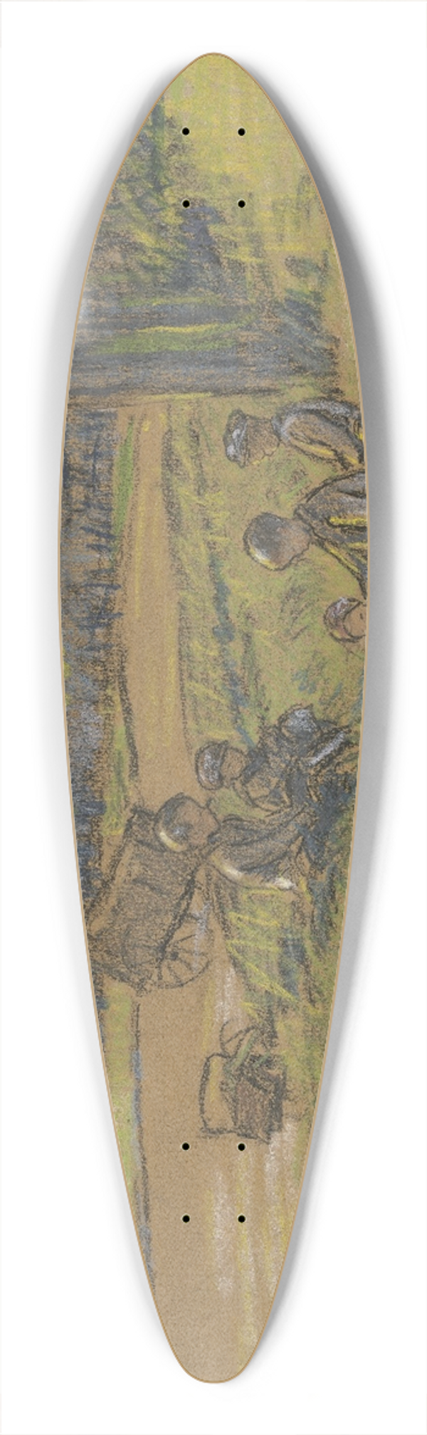 Ferdinand Balzer - Children on a meadow 39.3 inch art pintail longboard deck