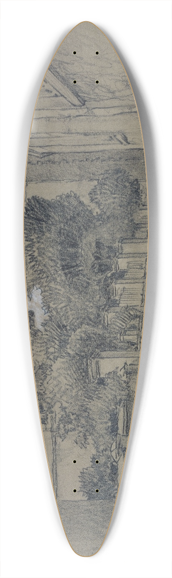 Ferdinand Boberg - Coin de la rue de Norvins et de la rue Jean-Baptiste Clment 39.3 inch art pintail longboard deck