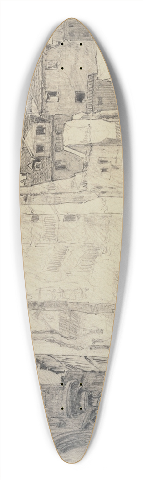 Ferdinand Boberg - Dmolitions de vieilles maisons en face de lhtel de Sens 39.3 inch art pintail longboard deck
