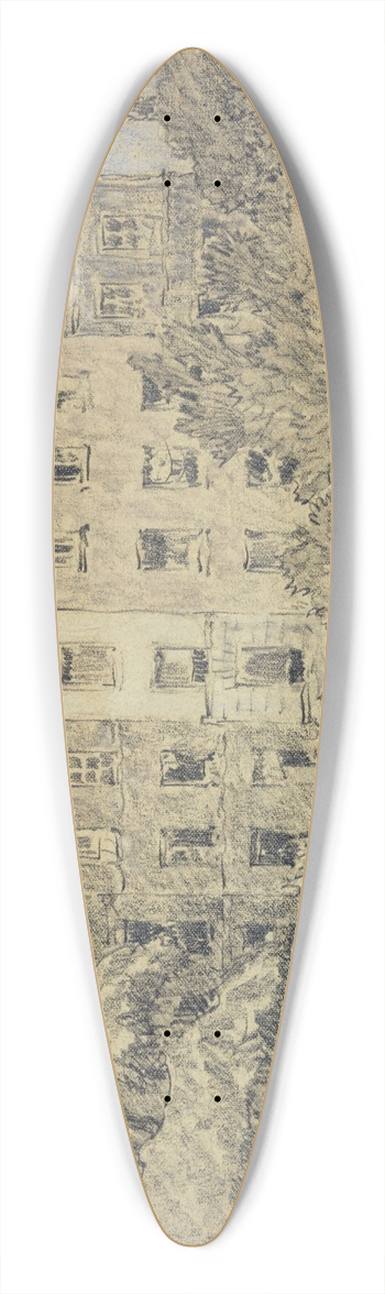 Ferdinand Boberg - La cour de Saint-Julien-le-Pauvre 39.3 inch art pintail longboard deck