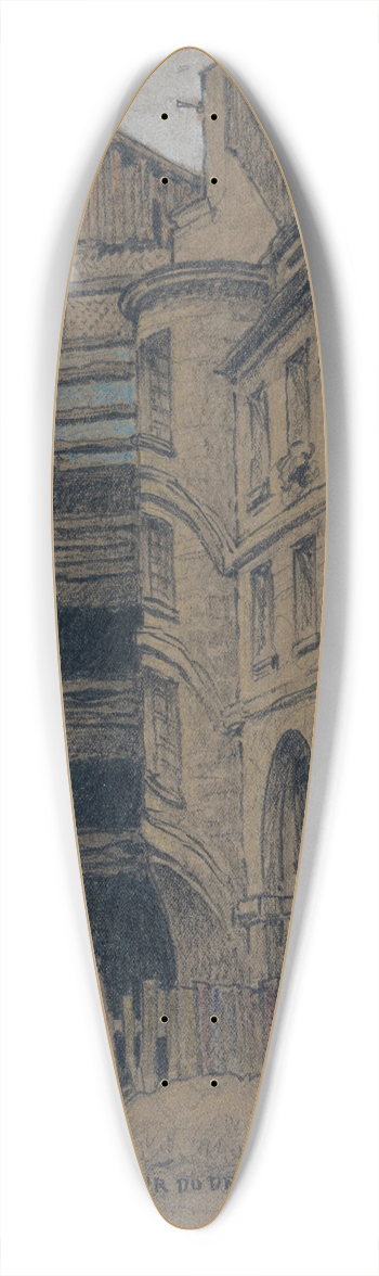 Ferdinand Boberg - La Cour du Dragon. 39.3 inch art pintail longboard deck