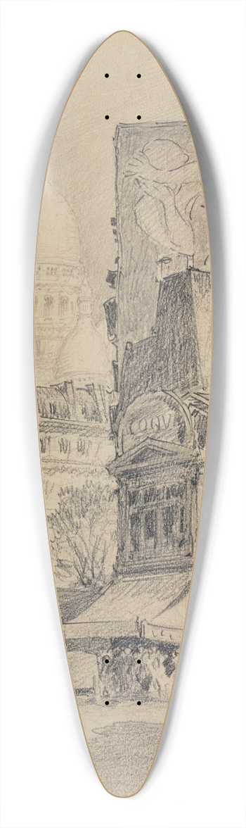 Ferdinand Boberg - La place Blanche 39.3 inch art pintail longboard deck