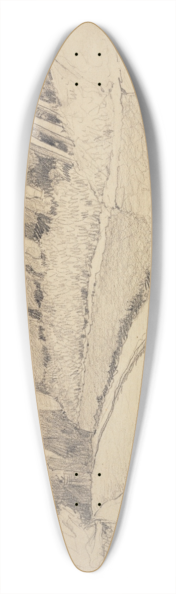 Ferdinand Boberg - Rue des Saules et rue Cortot,  Montmartre 39.3 inch art pintail longboard deck