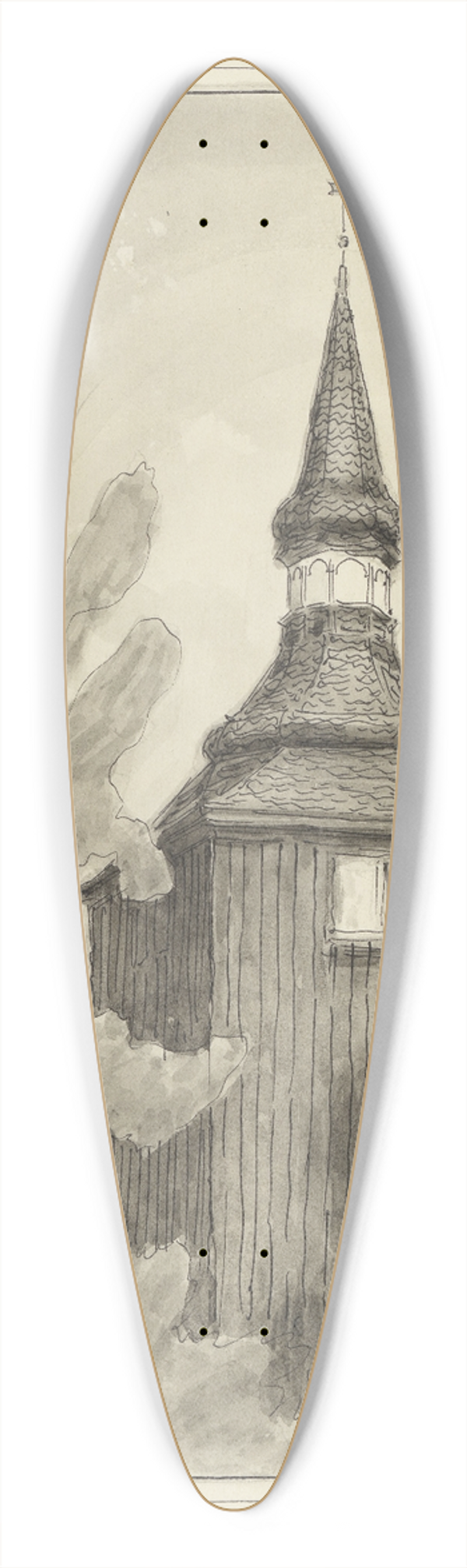 Ferdinand Boberg - Trosa 39.3 inch art pintail longboard deck