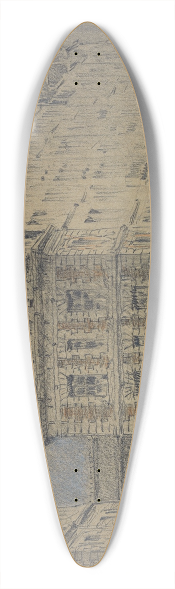 Ferdinand Boberg - Vieilles maisons sur le Pont Neuf 39.3 inch art pintail longboard deck