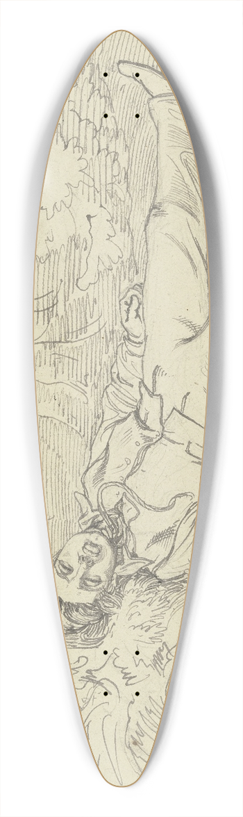 Ferdinand Fellner - A hanged man lying in the forest 39.3 inch art pintail longboard deck
