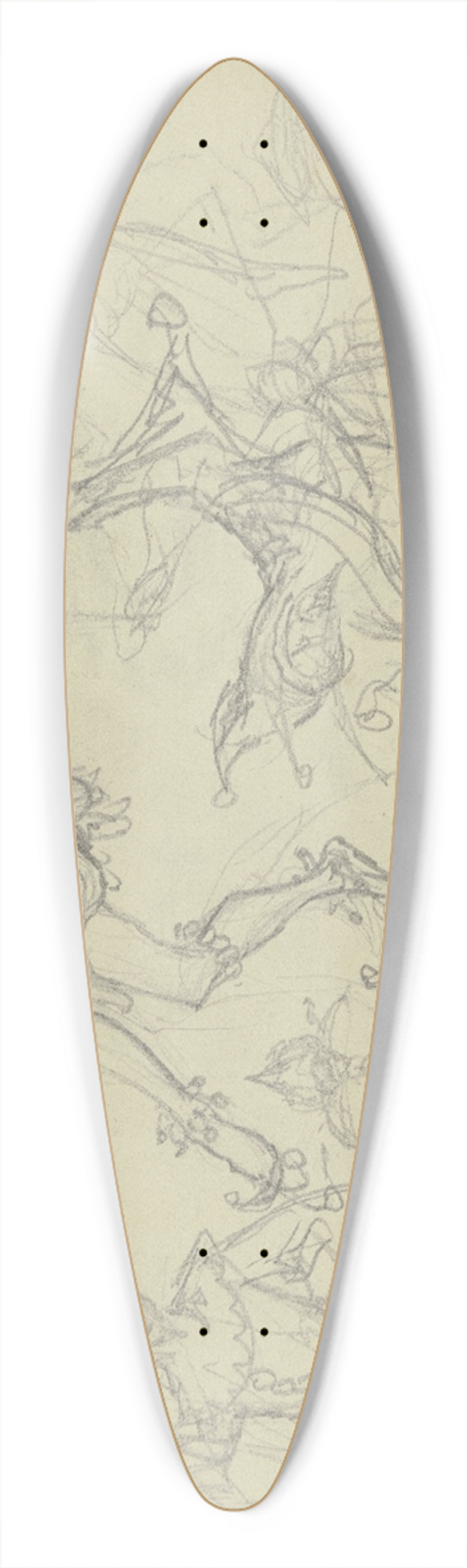 Ferdinand Fellner - Dancing harlequin 39.3 inch art pintail longboard deck