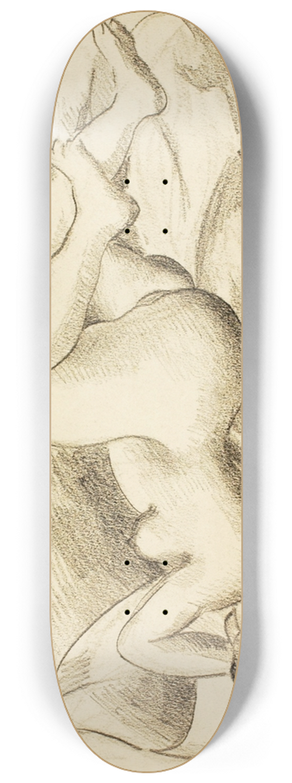 Carl Newman - Reclining Female Nude VI 8.25 inch art skate deck
