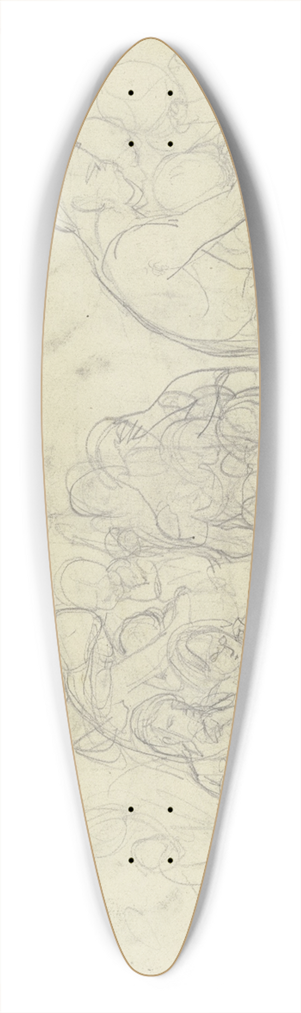 Ferdinand Fellner - Sitting group of figures 39.3 inch art pintail longboard deck