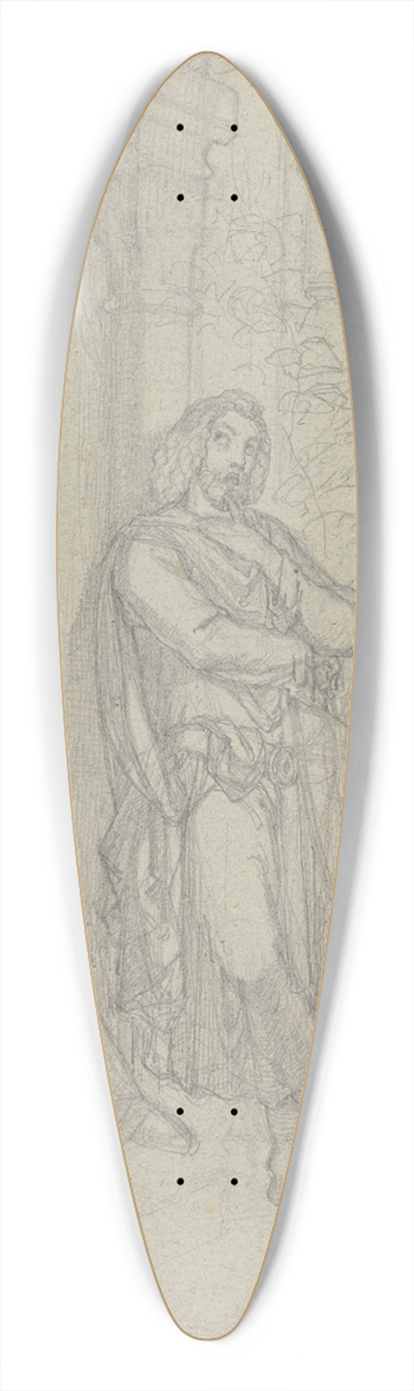 Ferdinand Fellner - Ungedeutete Szene; Sinnender Ritter in einem Kloster bei einem schreibendem Mnch 39.3 inch art pintail longboard deck