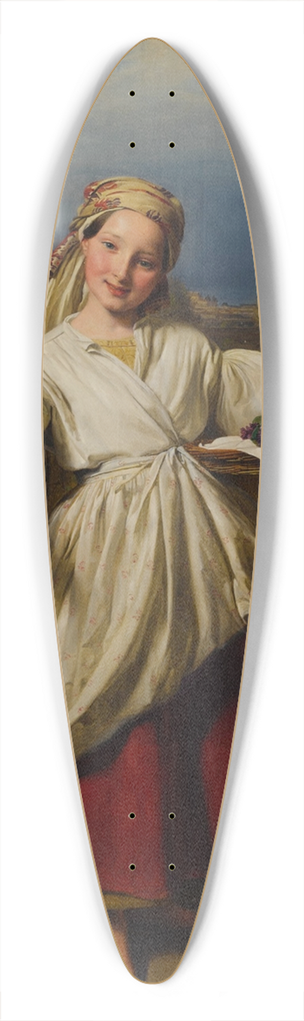 Ferdinand Georg Waldmller - The Flower Seller 39.3 inch art pintail longboard deck